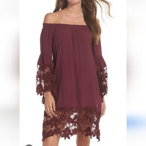 Muche Et Muchette Jolie Burgundy Lace Dress